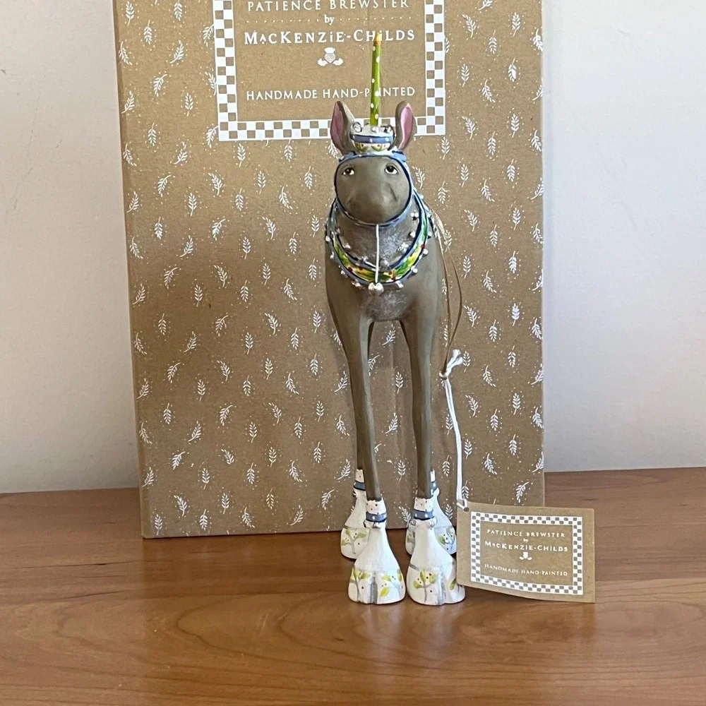 MacKenzie-Childs Patience Brewster Maude Moose Ornament Handmade‎ Hand-Painted